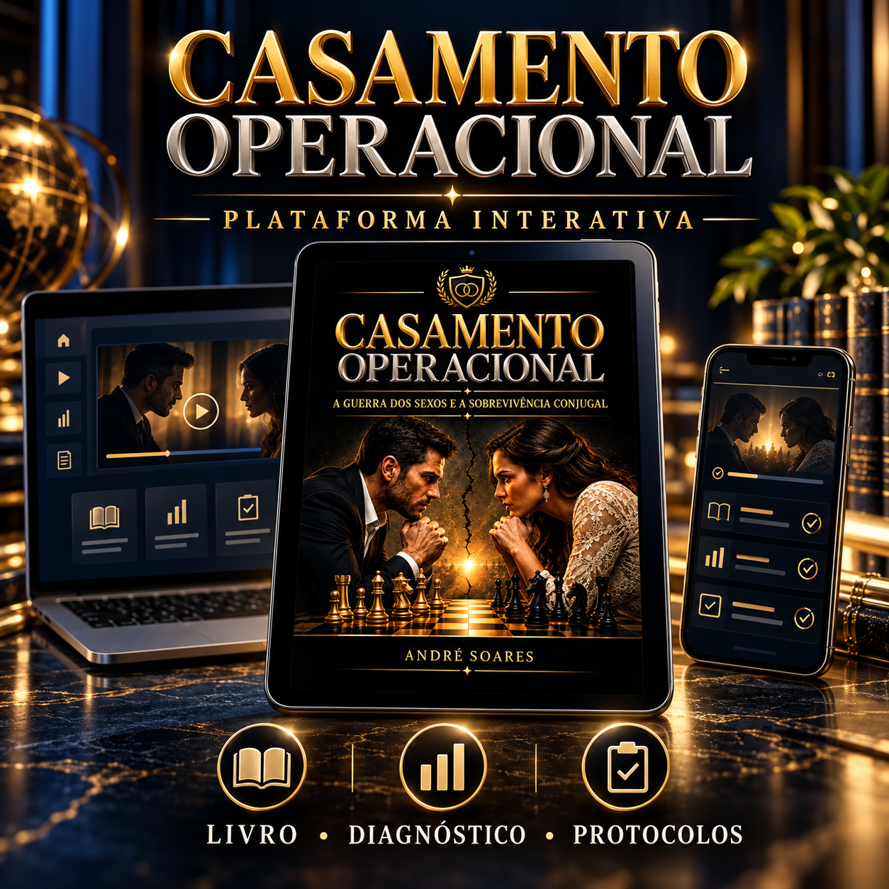 Casamento Operacional — Plataforma Interativa em celular, tablet e computador